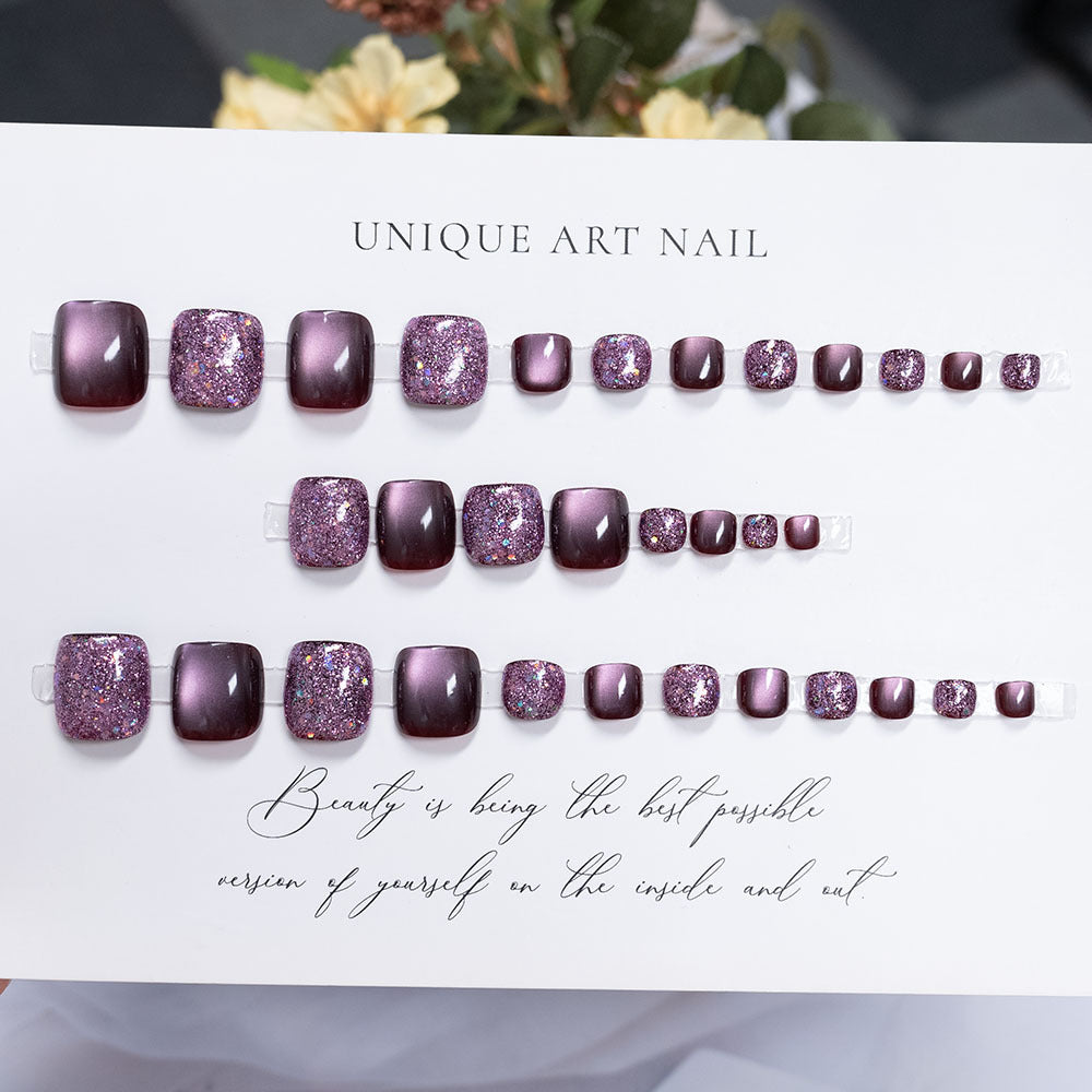 Rhinestone-Embellished Pedicure Nail Art