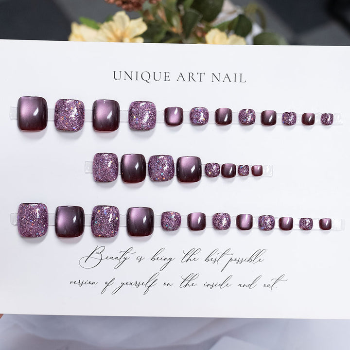 Rhinestone-Embellished Pedicure Nail Art