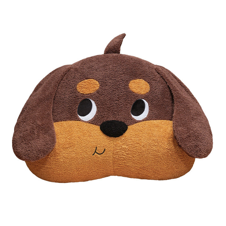 Large soft plush dog pillow as a back and decorative pillow