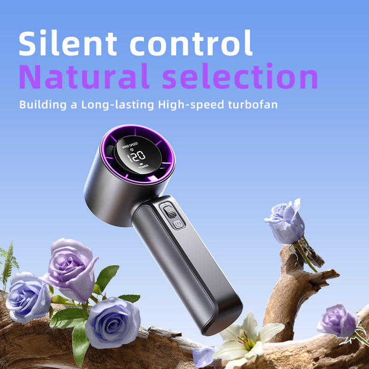 Unisex nan compact high-speed handheld fan with LED display rechargeable battery and quiet turbine Kalsten