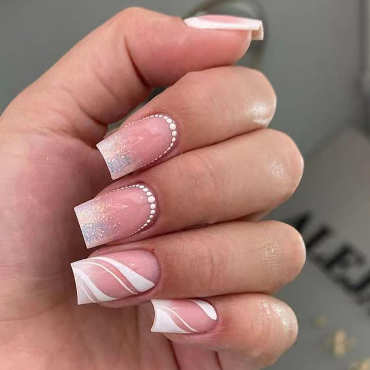 Decorative Long Square Press-On Nail Set Kalsten