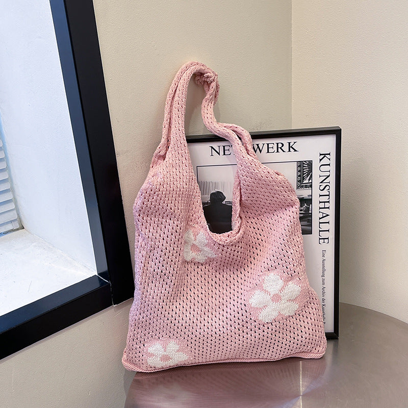 Bohemian Floral Crochet Tote Bag