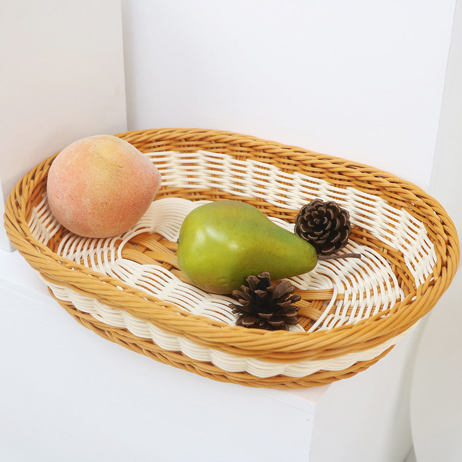 Handcrafted fruit basket made of woven material Kalsten