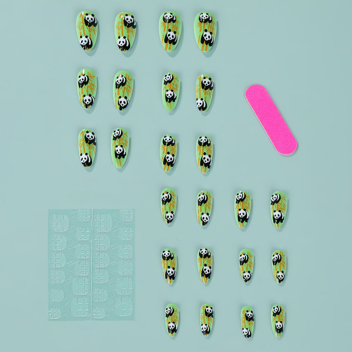 Nail art with cute panda design Kalsten