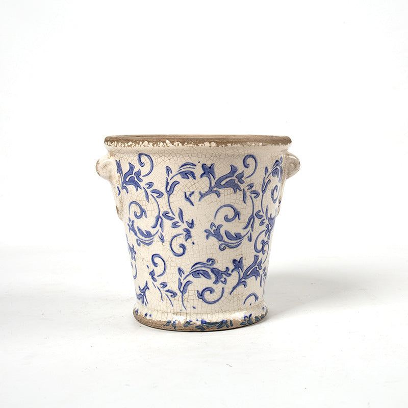 Decorative flower pot with floral embellishments Kalsten