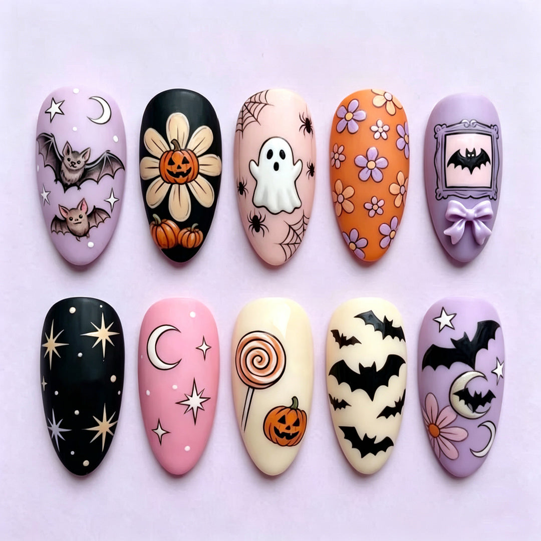 Themed Halloween Press-On Nail Art Set
