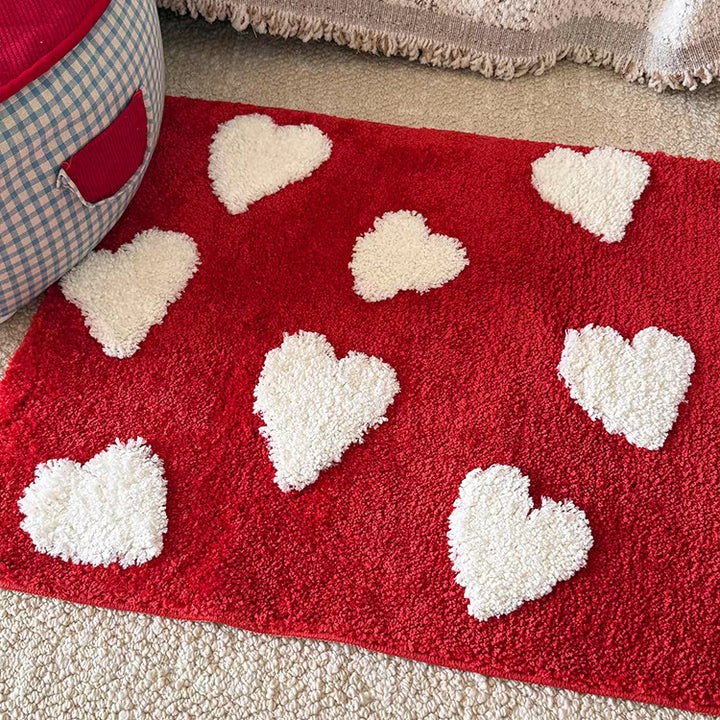 Cozy Heart-Shaped Bathroom Rug Kalsten