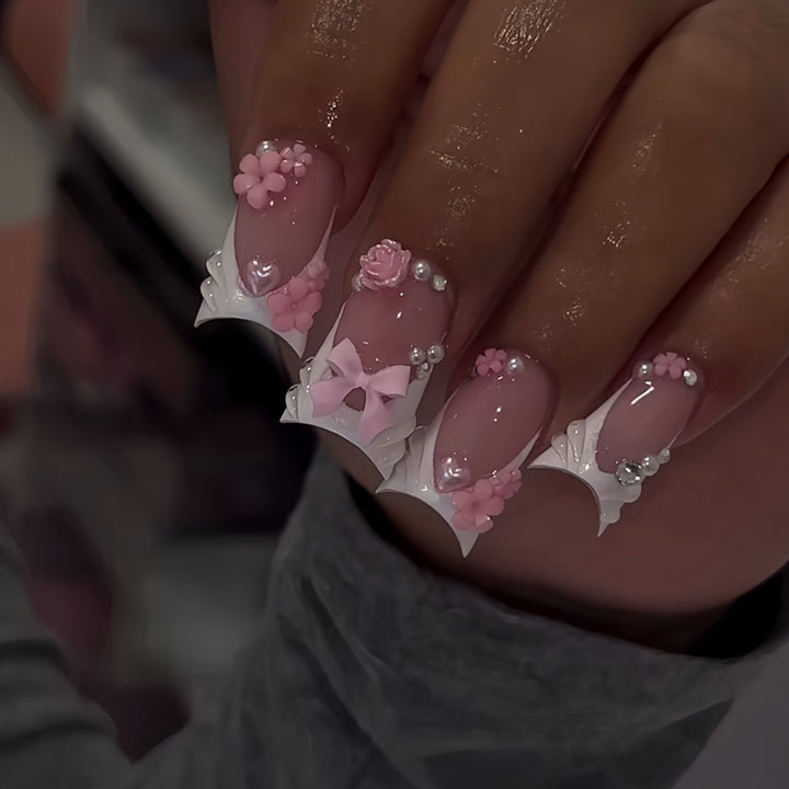 Artistic Floral Press-On Nail Extensions Kalsten