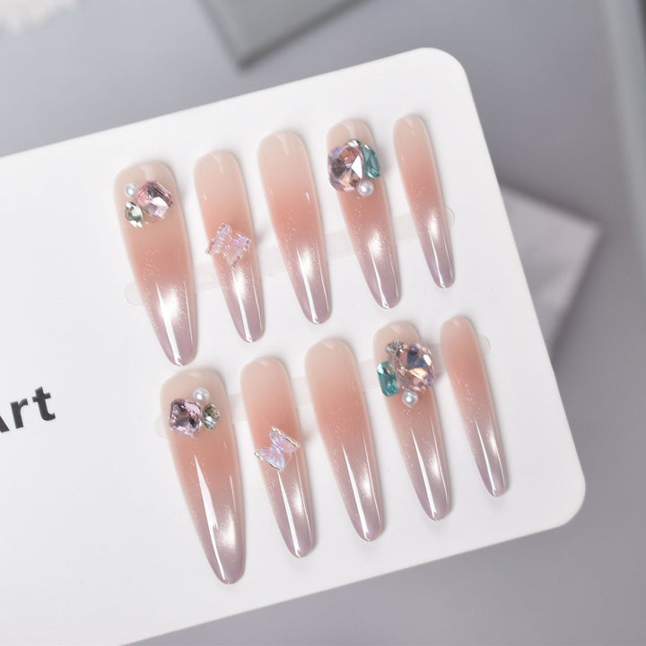 Premium Ombre Glitter Press-On Nail Set Kalsten