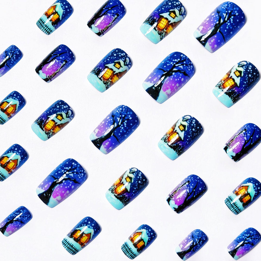 Artistic Winter Scene Nail Art Kalsten