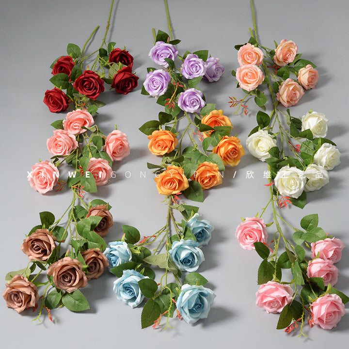 Artificial Silk Floral Rose Stem