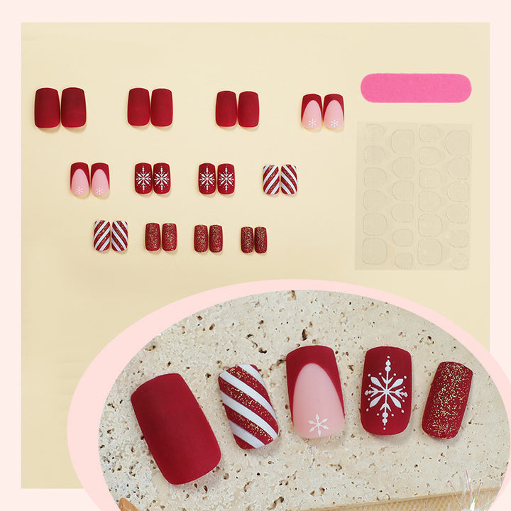 Festive artificial nail set with winter motifs Kalsten