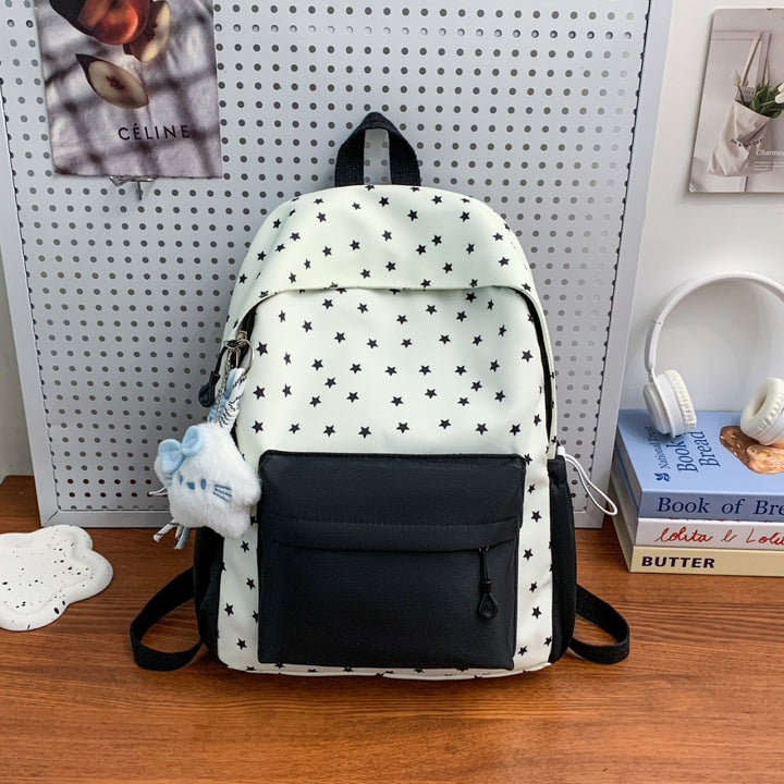 Everyday backpack with playful star design and additional front pocket Kalsten