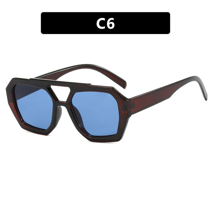 Women's geometric sunglasses made of durable plastic with polarized lenses Kalsten