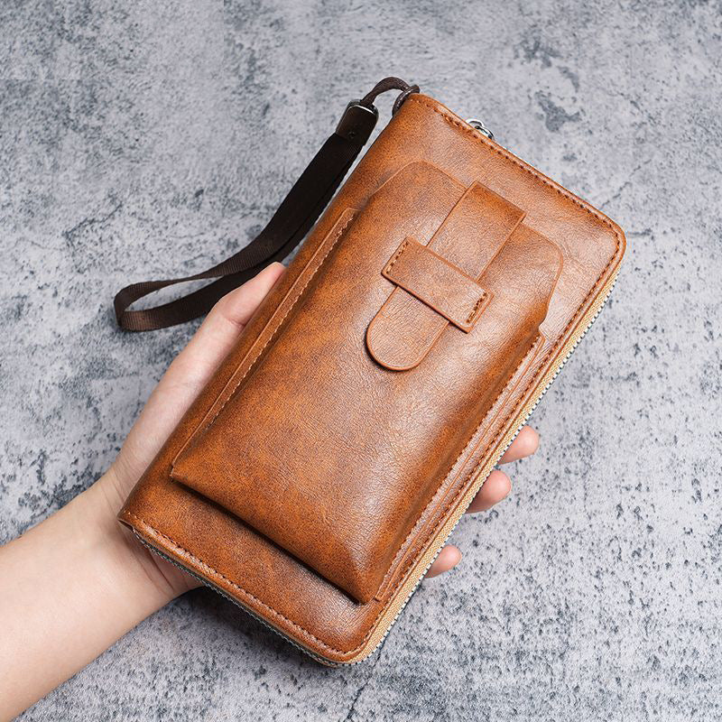 Zippered Leather Travel Wallet with RFID Protection Kalsten