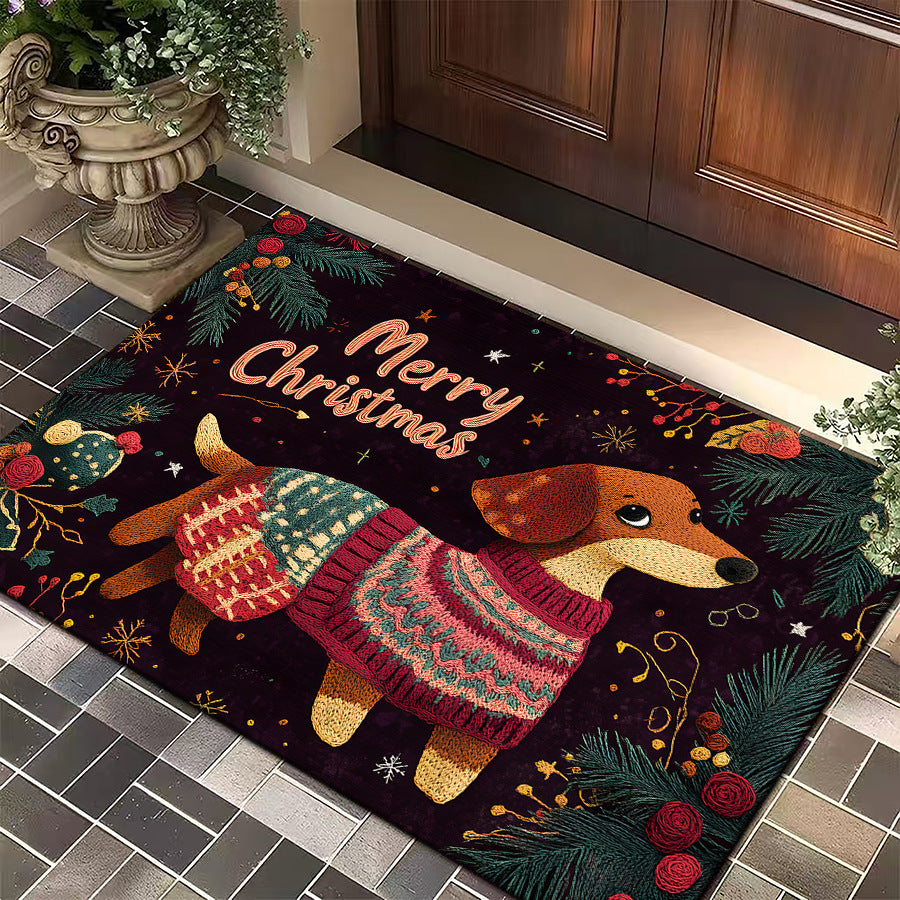 Festive Dog-Themed Entryway Mat Kalsten