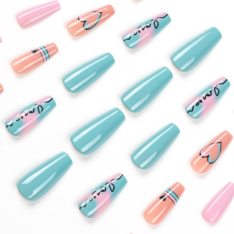 Artful acrylic nails in modern design with creative colors Kalsten
