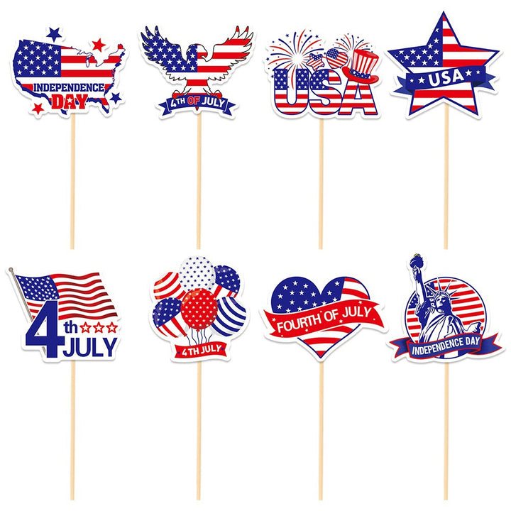 Unisex nan patriotic acrylic cake topper with US flag heart motif Kalsten