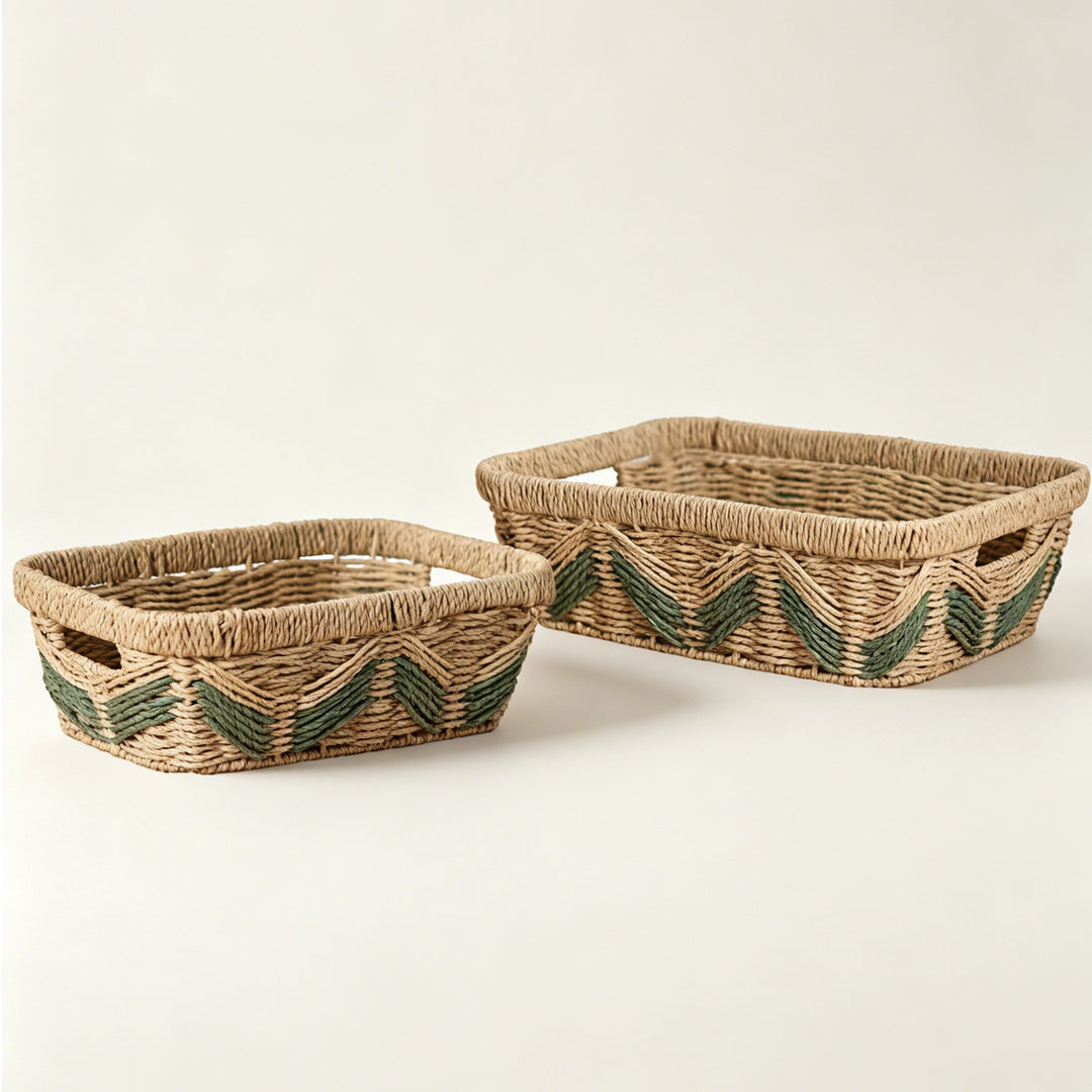 Decorative storage basket with handles Kalsten