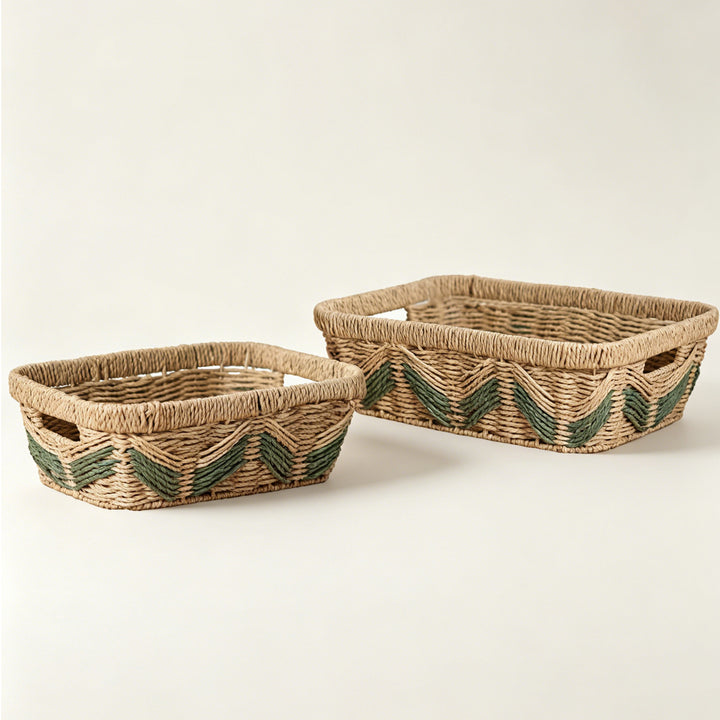 Decorative storage basket with handles Kalsten