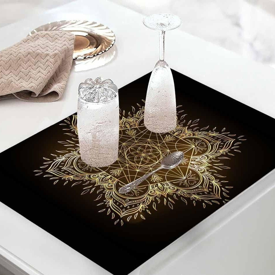 Coffee-Themed Decorative Kitchen Mat