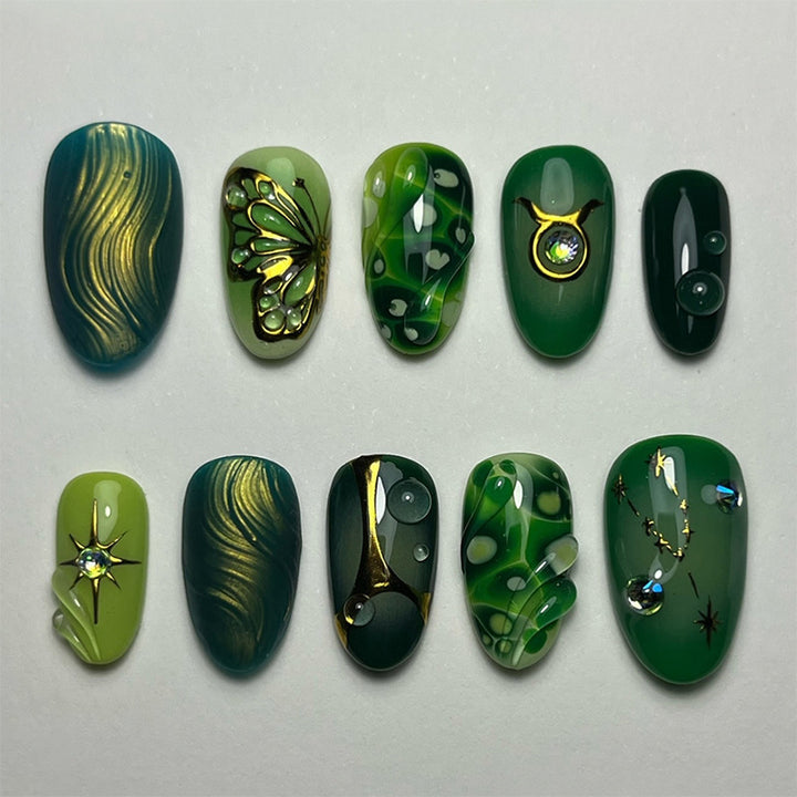 Thematic Underwater Nail Art Press-On Set Kalsten
