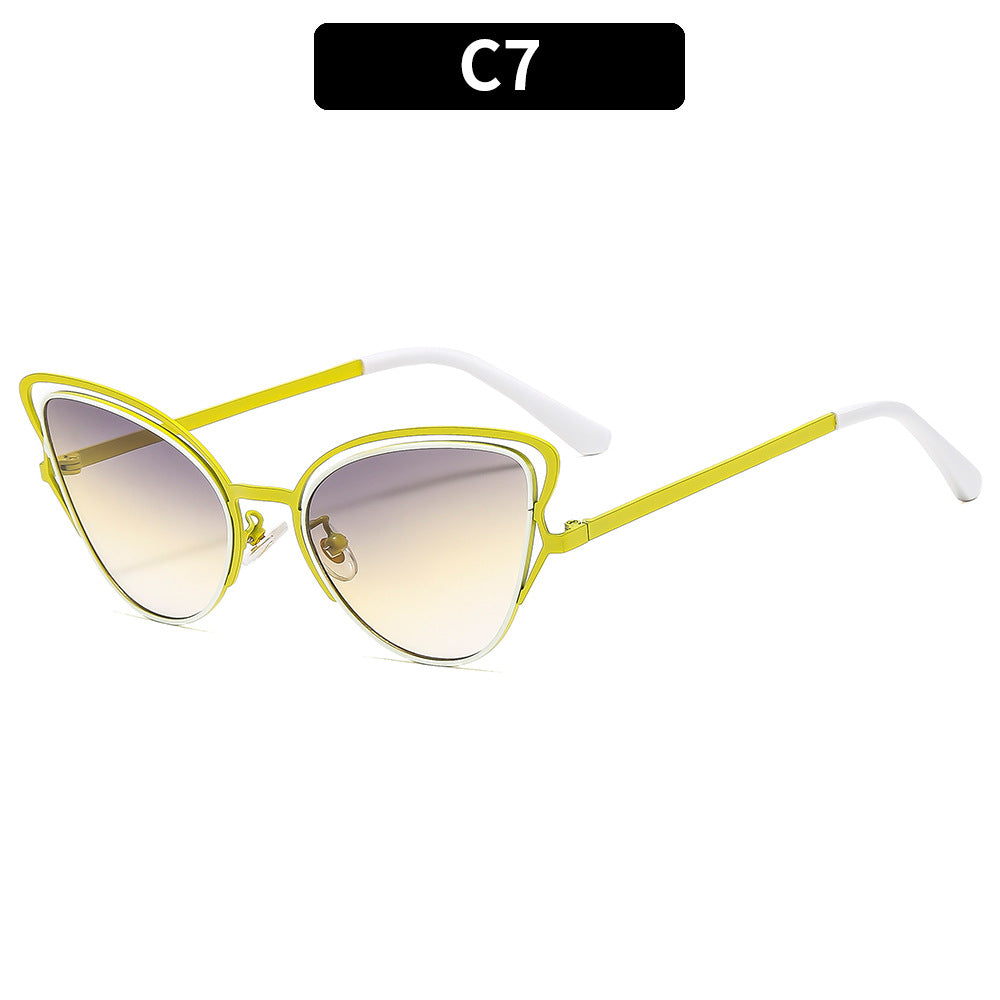 Women's Cat-Eye Sunglasses with Luxurious Metal Frame and High-Quality Gradient Lenses Kalsten