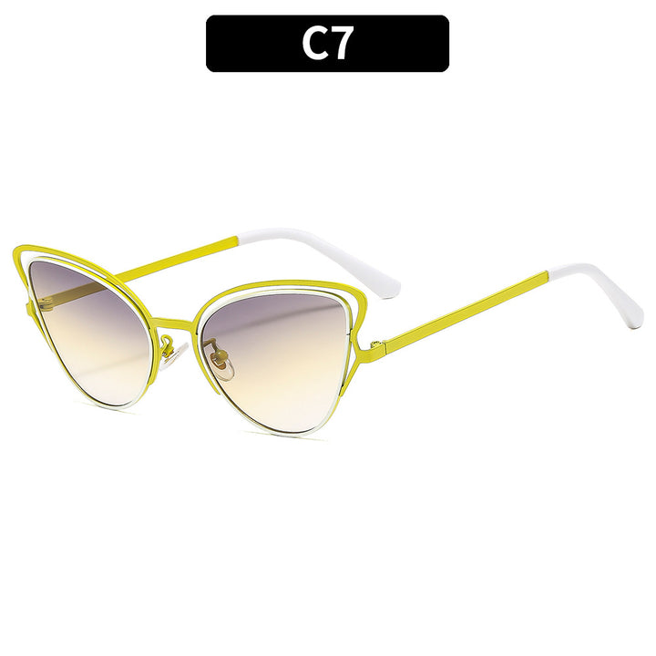 Women's Cat-Eye Sunglasses with Luxurious Metal Frame and High-Quality Gradient Lenses Kalsten