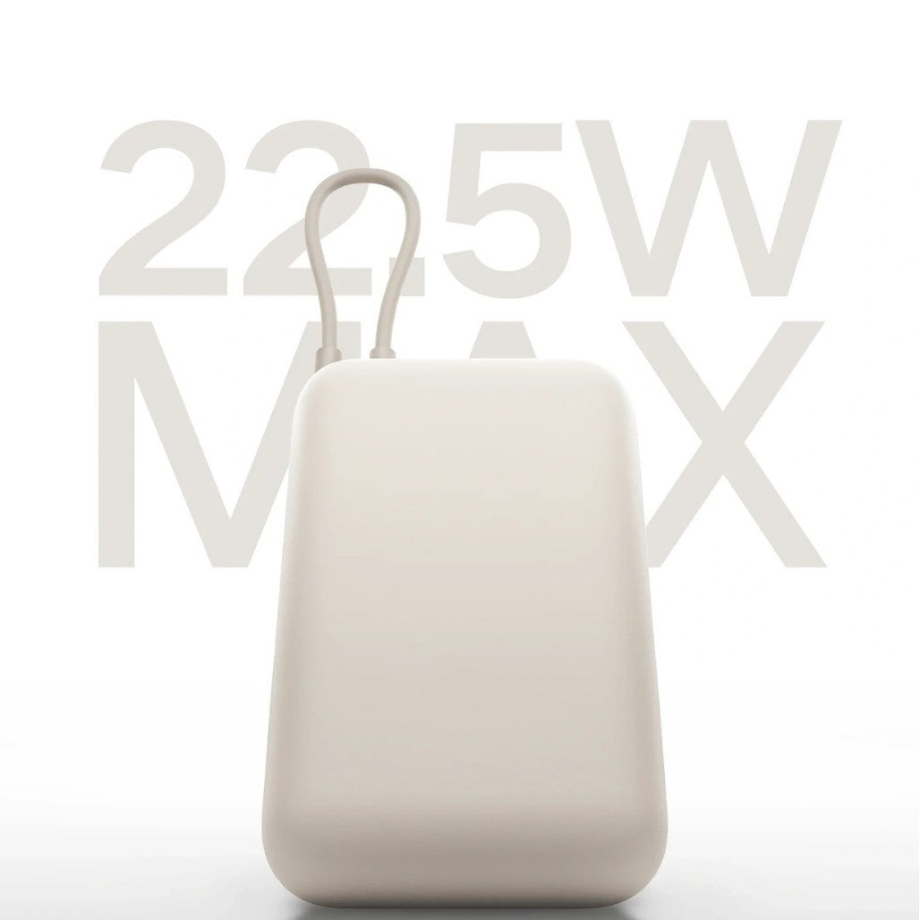 Compact High-capacity portable power bank with integrated USB-C cable and silicone carry loop Kalsten