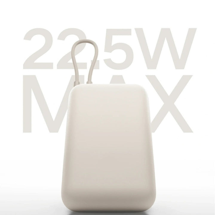 Compact High-capacity portable power bank with integrated USB-C cable and silicone carry loop Kalsten