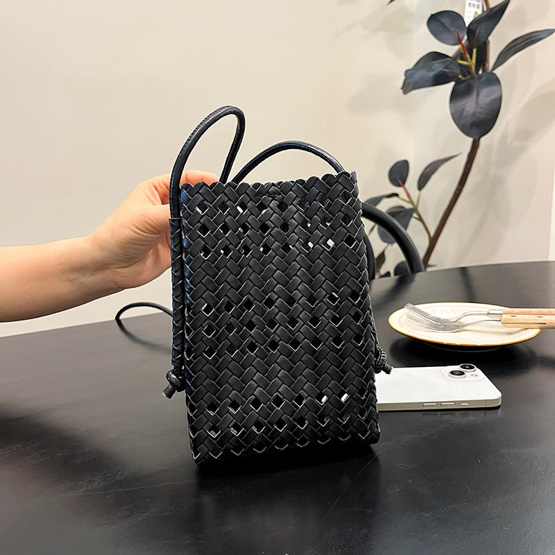 Handcrafted Woven Leather Shoulder Bag
