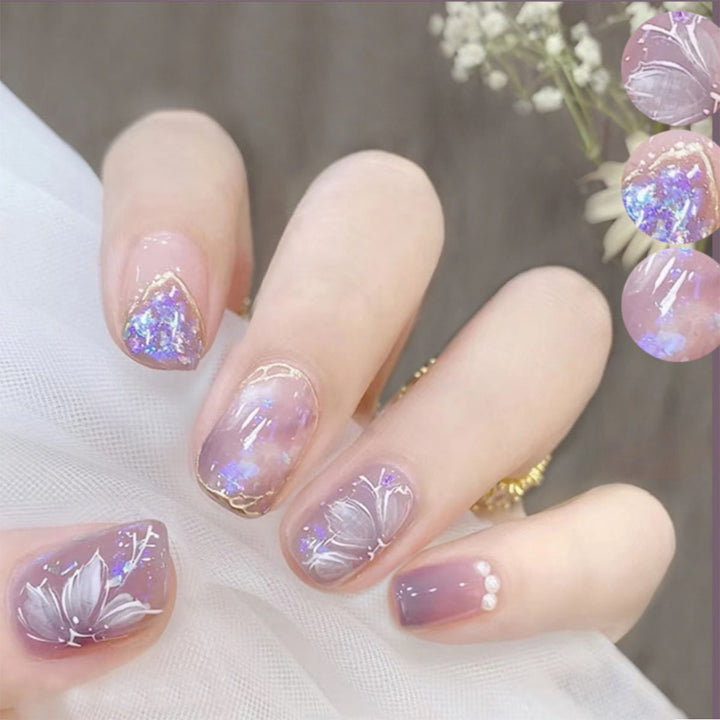 Artistic Floral Nail Enhancement