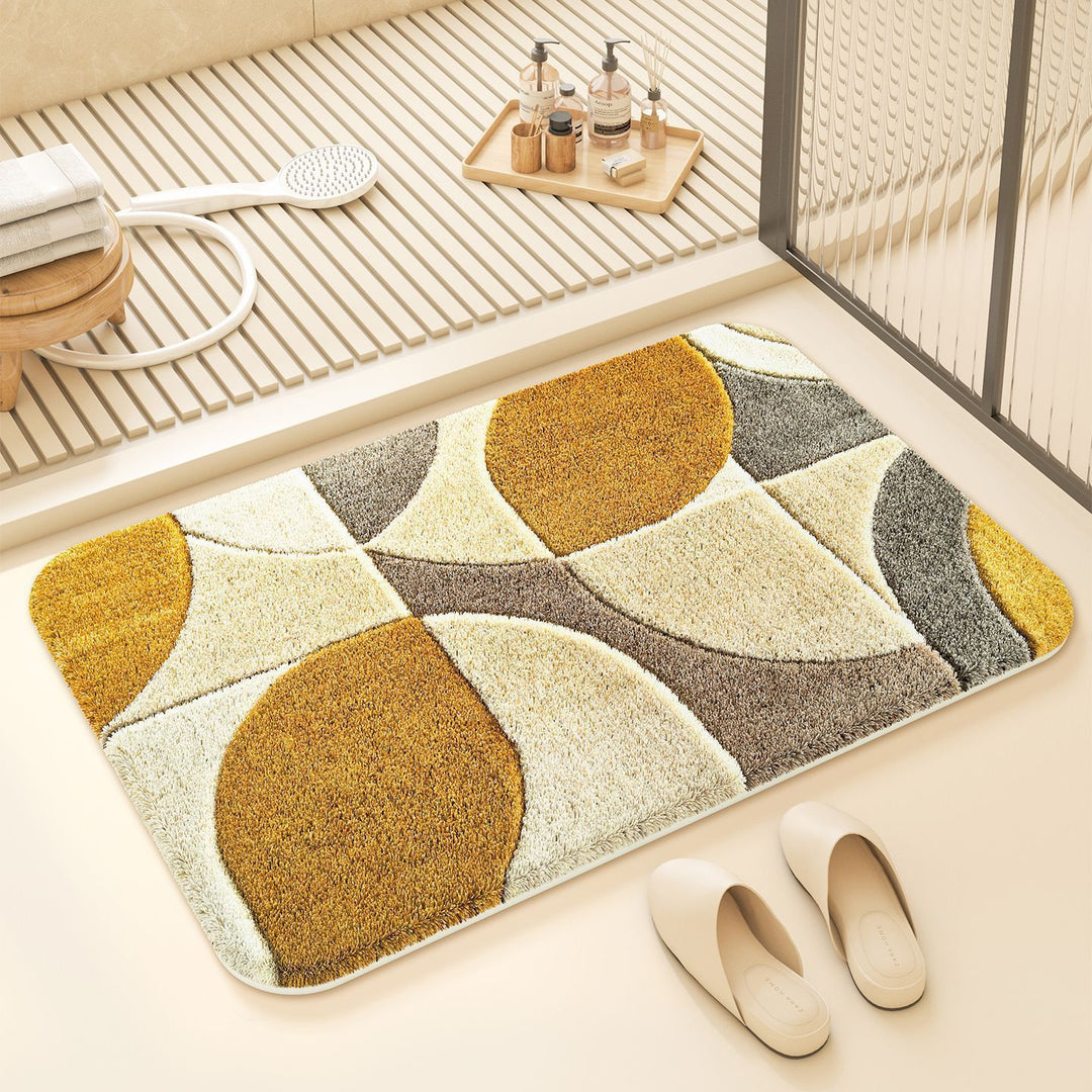 Autumn Leaf-Themed Plush Bath Mat for Bathroom