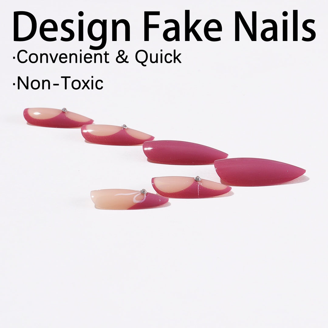 Elegant artificial nails with glitter accents Kalsten