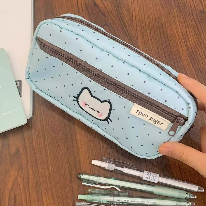 Cute Character-Themed Quilted Pencil Case