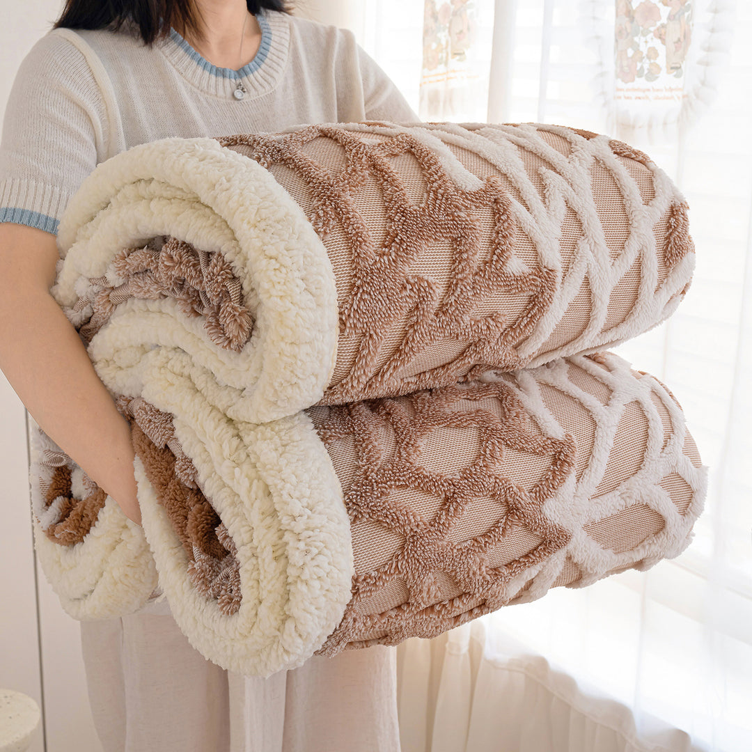 Ultra-Soft Textured Plush Throw Blanket