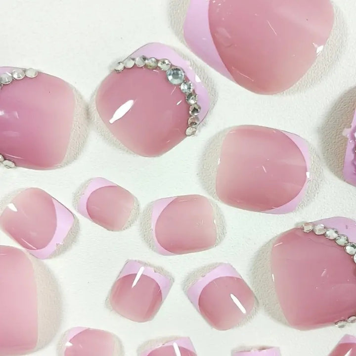 Decorative Rhinestone-Accent Pedicure Nail Set Kalsten