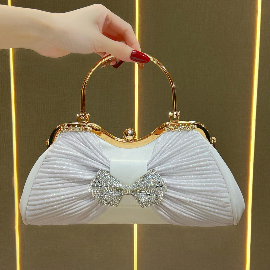 Vintage-Inspired Bow-Accent Evening Handbag