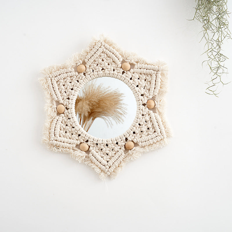 Macramé Decorative Star-Shaped Wall Mirror Kalsten