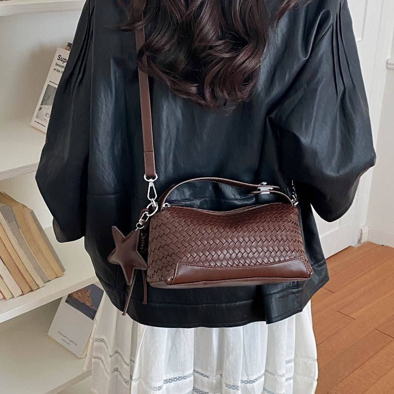 Woven Leather Shoulder Bag