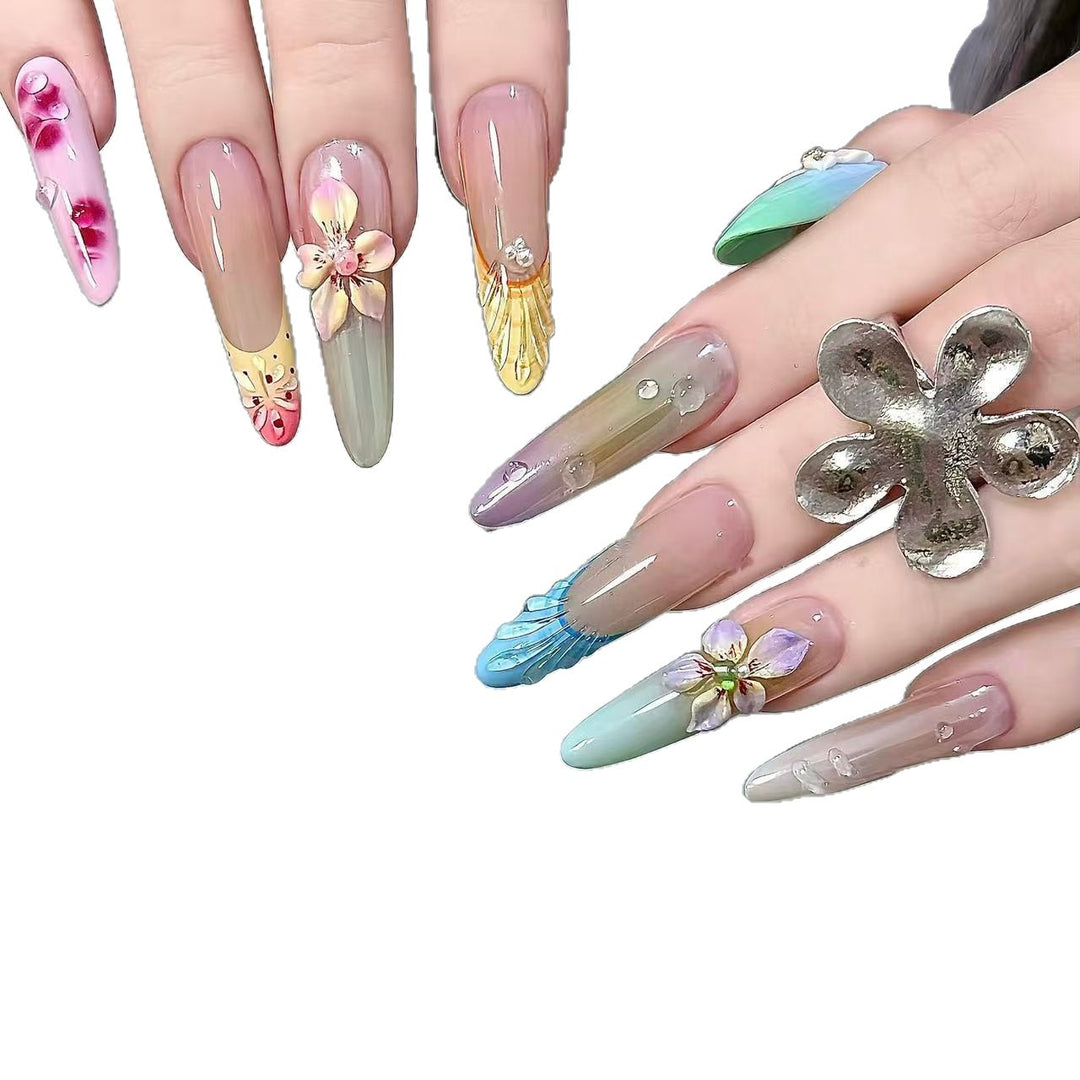 Artistic Floral Design Press-On Nail Enhancements