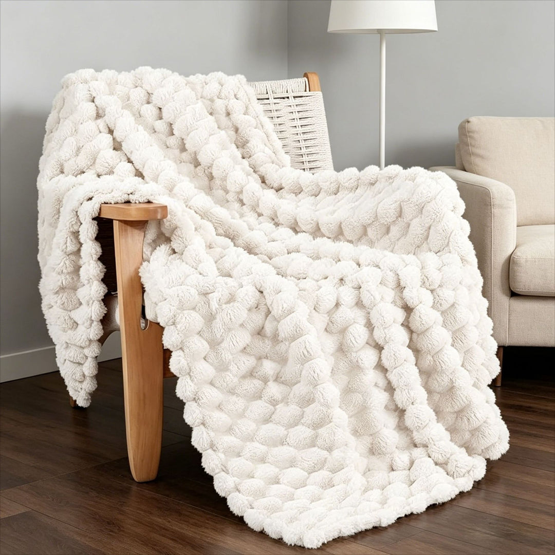 Plush Textured Decorative Throw Blanket