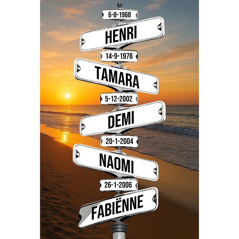 Personalized Vintage Street Sign Canvas Wall Art