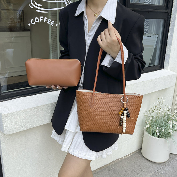 Woven Texture Shoulder Tote