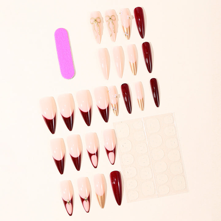 Artistic Stiletto Nail Art Kit with Gold Accents Kalsten