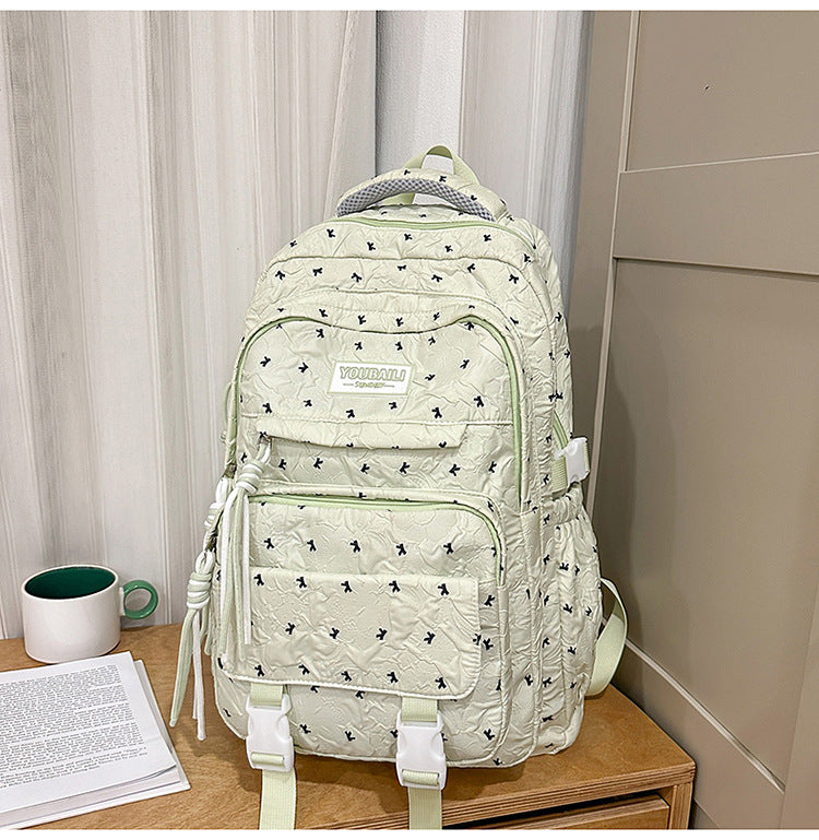 Multi-Compartment Quilted School Backpack