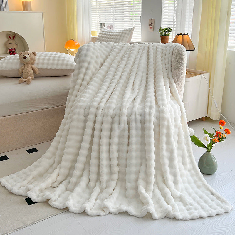 Women Plush Bedspread with Textured Design Kalsten