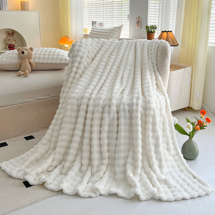 Women Plush Bedspread with Textured Design Kalsten