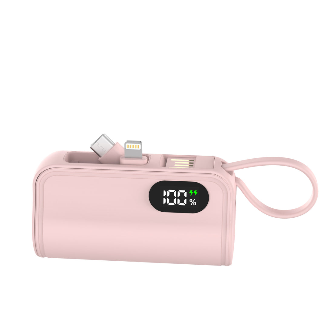 Compact power bank with integrated charging cable Kalsten