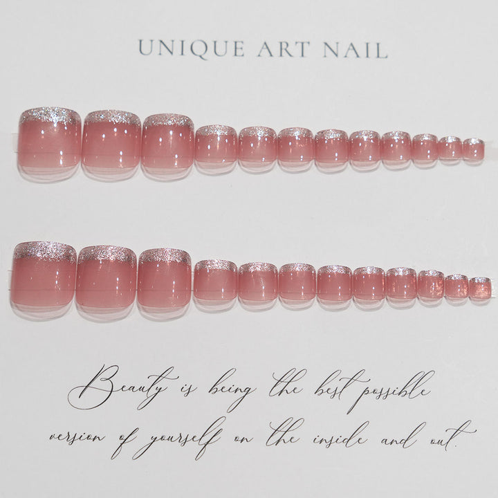 Glitter-Accent Press-On Toenails